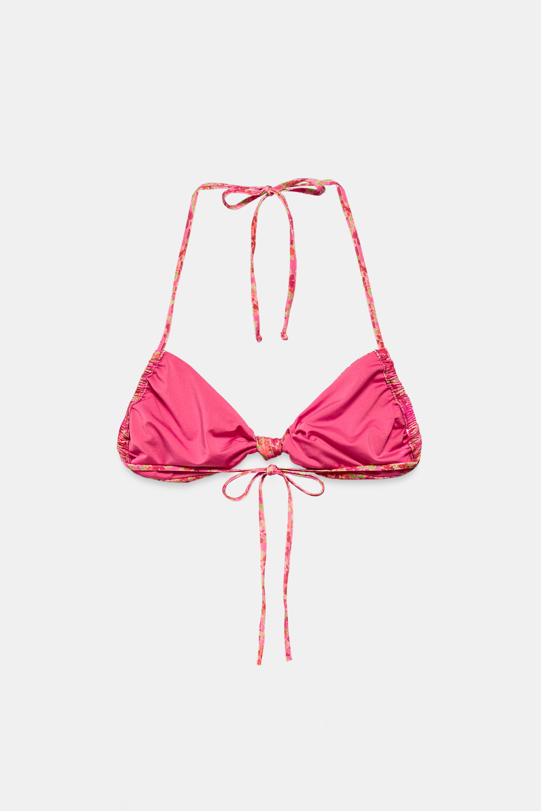 FLORAL PRINT BANDEAU BIKINI TOP
